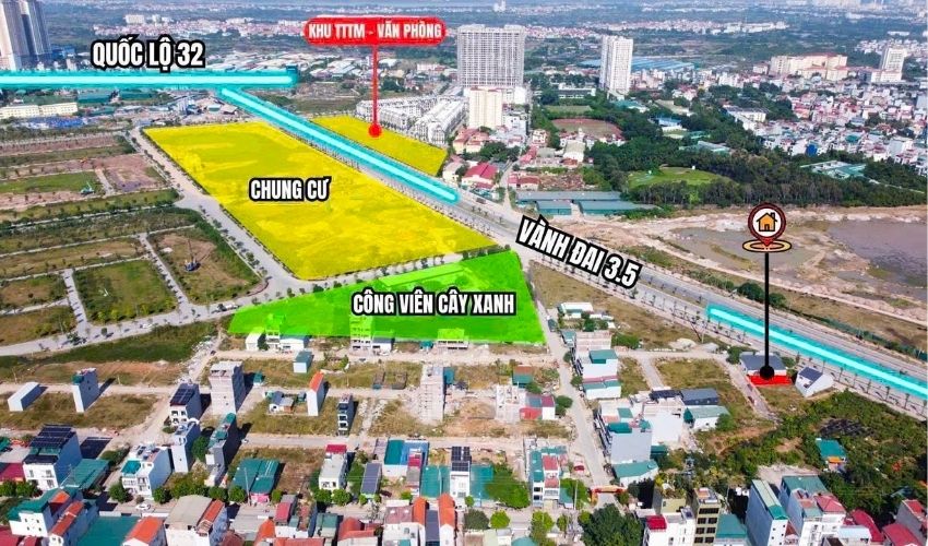 Dự án The Flame Vine Hoài Đức sở hữu vị trí đắt giá trên mặt đường vành đai 3.5