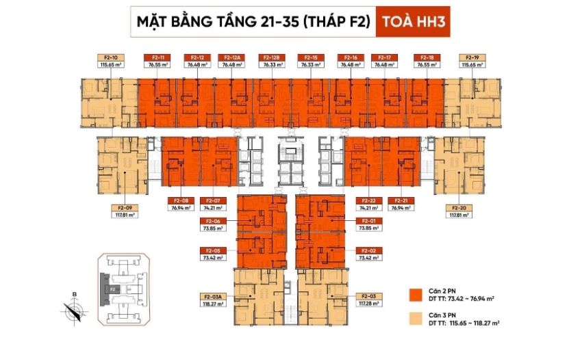 Mặt bằng thiết kế căn hộ The Flame Vine Hoài Đức