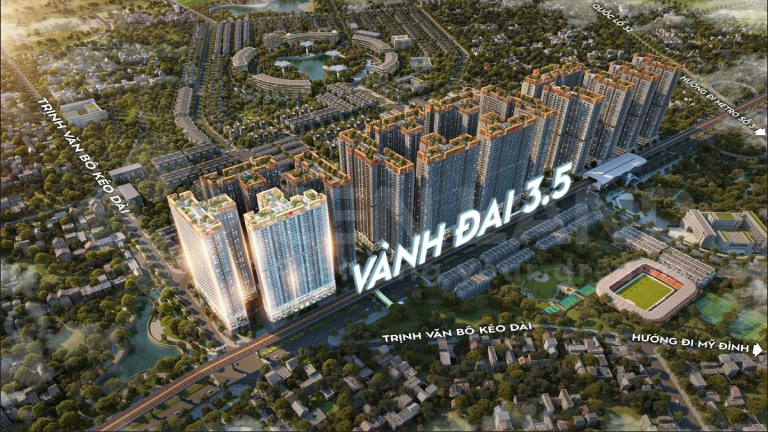 Vị trí dự án The Flame Vine nằm trong phân khu HH3 của đại đô thị Hinode Royal Park